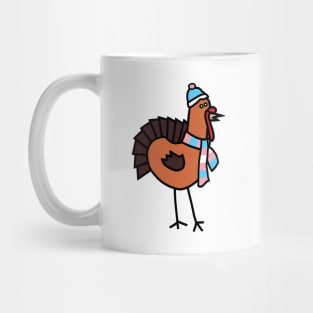 Thanksgiving Turkey and Transgender Pride Flag Hat and Scarf Mug